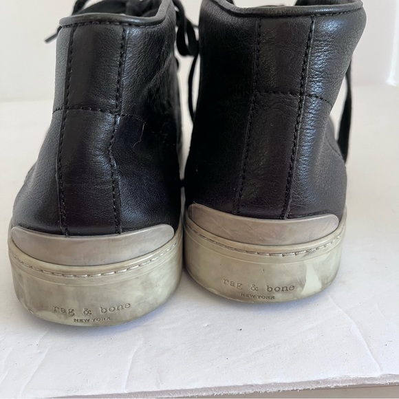 Rag & Bone Men’s 9 Euro 42 Black Leather Kent Sneakers - Picture 9 of 12